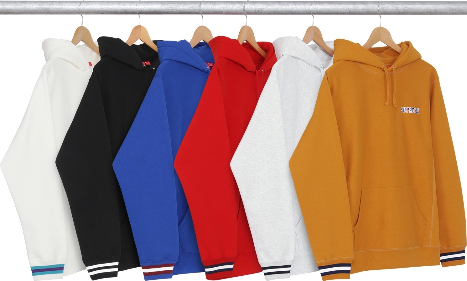 Striped Cuff Hooded Sweatshirt